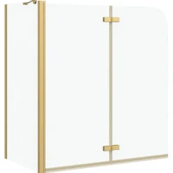 vidaXL Bruser Indhegning Guld 120 x 68 x 130 cm ESG Glas og Aluminium
