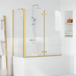 vidaXL Bruser Indhegning Guld 120 x 68 x 130 cm ESG Glas og Aluminium