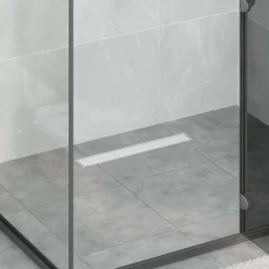 vidaXL Bruserafløb 2-i-1 med 360° Siphon Sølv 54 x 11 x 9,5 cm