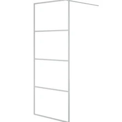 vidaXL brusevæg 80x195 cm klart sikkerhedsglas sølvfarvet