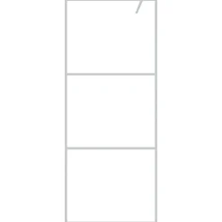 vidaXL brusevæg 80x195 cm klart sikkerhedsglas sølvfarvet