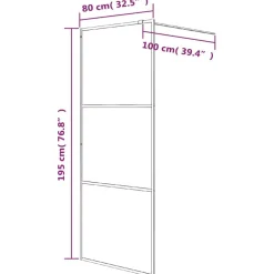 vidaXL brusevæg 80x195 cm klart sikkerhedsglas sølvfarvet