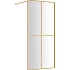 vidaXL brusevæg 80x195 cm klart sikkerhedsglas guldfarvet