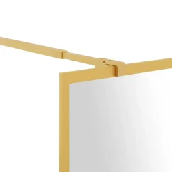 vidaXL brusevæg 80x195 cm klart sikkerhedsglas guldfarvet