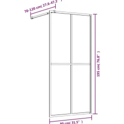 vidaXL brusevæg 80x195 cm klart sikkerhedsglas guldfarvet