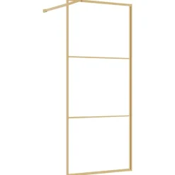 vidaXL brusevæg 80x195 cm klart sikkerhedsglas guldfarvet