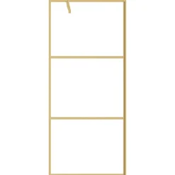 vidaXL brusevæg 80x195 cm klart sikkerhedsglas guldfarvet