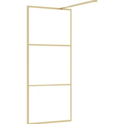 vidaXL brusevæg 80x195 cm klart sikkerhedsglas guldfarvet
