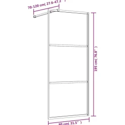 vidaXL brusevæg 80x195 cm klart sikkerhedsglas guldfarvet