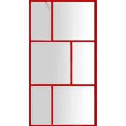 vidaXL brusevæg 100x195 cm klart sikkerhedsglas rød