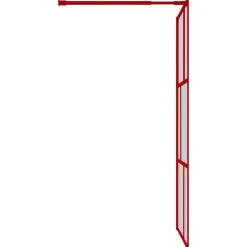 vidaXL brusevæg 100x195 cm klart sikkerhedsglas rød