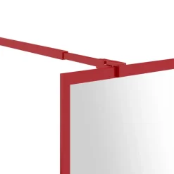 vidaXL brusevæg 100x195 cm klart sikkerhedsglas rød