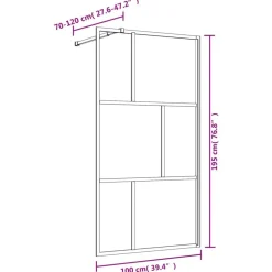 vidaXL brusevæg 100x195 cm klart sikkerhedsglas rød
