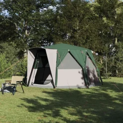 vidaXL Cabin Telt 6-Personer med tag Grøn 425 x 396 x 222 cm