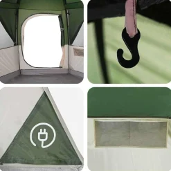 vidaXL Cabin Telt 6-Personer med tag Grøn 425 x 396 x 222 cm