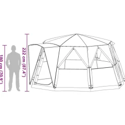 vidaXL Cabin Telt 6-Personer med tag Grøn 425 x 396 x 222 cm