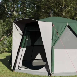 vidaXL Cabin Telt 6-Personer med tag Grøn 425 x 396 x 222 cm