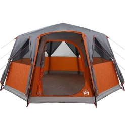 vidaXL Cabin Telt 6-Personer med tag Grå og orange 425 x 396 x 222 cm