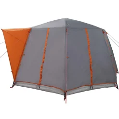 vidaXL Cabin Telt 6-Personer med tag Grå og orange 425 x 396 x 222 cm