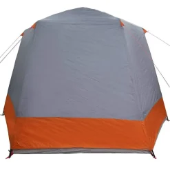 vidaXL Camping telt Hytte Grå og orange 420 x 420 x 227 cm Polyester