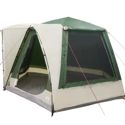 vidaXL Camping telt Hytte med tag Grøn 420 x 420 x 227 cm Polyester