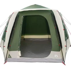 vidaXL Camping telt Hytte med tag Grøn 420 x 420 x 227 cm Polyester