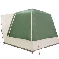 vidaXL Camping telt Hytte med tag Grøn 420 x 420 x 227 cm Polyester