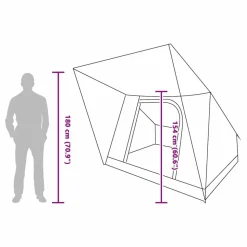 vidaXL Camping telt med tag Grøn 282 x 225 x 154 cm taft