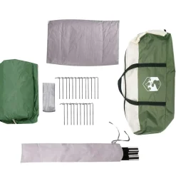 vidaXL Camping telt til 3 personer Grøn og Hvid 320 x 320 x 203 cm
