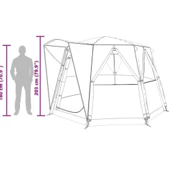 vidaXL Camping telt til 3 personer Grøn og Hvid 320 x 320 x 203 cm