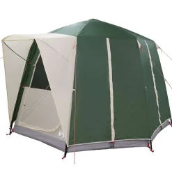 vidaXL Camping telt til 3 personer Grøn og Hvid 320 x 320 x 203 cm