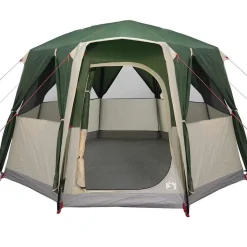 vidaXL Camping telt til 3 personer Grøn og Hvid 320 x 320 x 203 cm