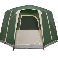 vidaXL Camping telt til 3 personer Grøn og Hvid 320 x 320 x 203 cm