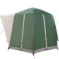 vidaXL Camping telt til 3 personer Grøn og Hvid 320 x 320 x 203 cm