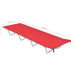 vidaXL campingseng 180x60x19 cm oxfordstof og stål rød