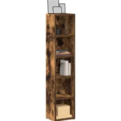 vidaXL cd-reoler 2 stk. 21x16x93,5 cm konstrueret træ røget egetræ