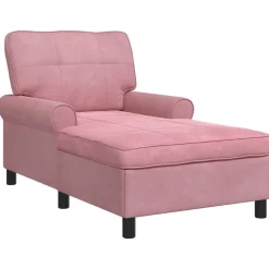vidaXL Chaise Lounge med pude Lyserød 91 x 157 x 91 cm Fløjl