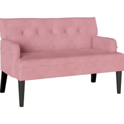 vidaXL Chesterfield bænk Lyserød 112 x 65,5 x 75 cm Fløjl