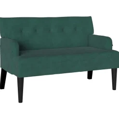 vidaXL Chesterfield bænk Mørkegrøn 112 x 65,5 x 75 cm Fløjl