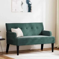 vidaXL Chesterfield bænk Mørkegrøn 112 x 65,5 x 75 cm Fløjl