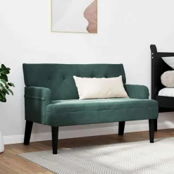 vidaXL Chesterfield bænk Mørkegrøn 112 x 65,5 x 75 cm Fløjl