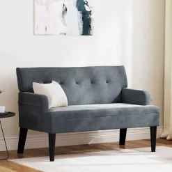 vidaXL Chesterfield bænk Mørkegrå 112 x 65,5 x 75 cm Fløjl