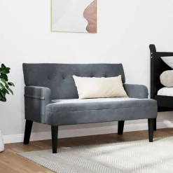 vidaXL Chesterfield bænk Mørkegrå 112 x 65,5 x 75 cm Fløjl