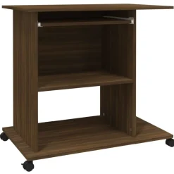 vidaXL computerbord 80x50x75 cm konstrueret træ brun egetræsfarve
