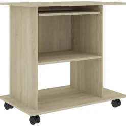 vidaXL computerbord 80x50x75 cm konstrueret træ sonoma-eg