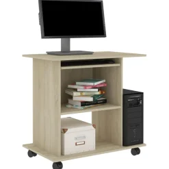 vidaXL computerbord 80x50x75 cm konstrueret træ sonoma-eg