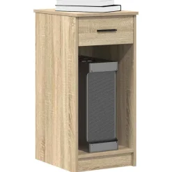 vidaXL computertårnstativ med skuffe 35x45x77 cm sonoma-eg