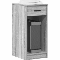 vidaXL computertårnstativ med skuffe 35x45x77 cm grå sonoma-eg