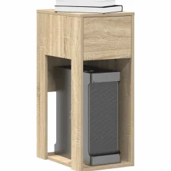 vidaXL Computertårnstativ med skuffe 30x44x74 cm sonoma-eg