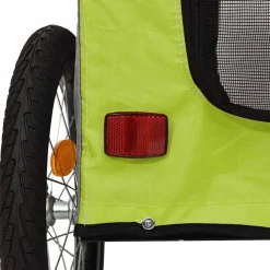 vidaXL Cykelanhænger til kæledyr Grøn og grå 125 x 53 x 54 cm
